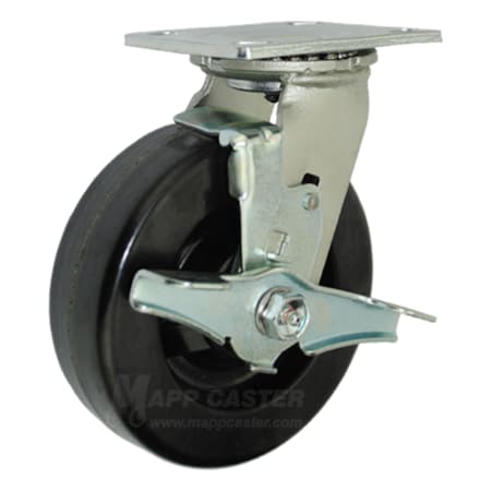 Mapp Caster 6"X2" Phenolic Wheel Swivel Caster W/ Top Lock Brake - 1,200 Lbs Cap 146DURB620SB